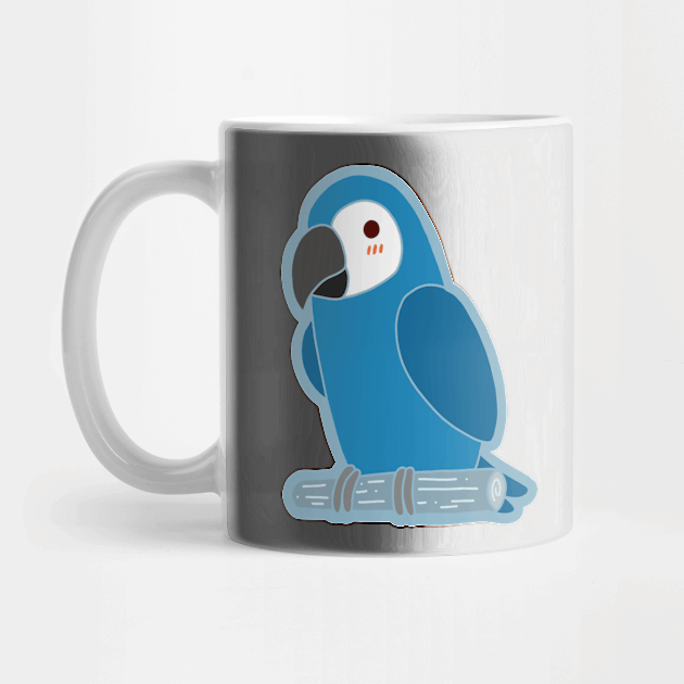 Cute Parrot - Blue & White by vpessagno